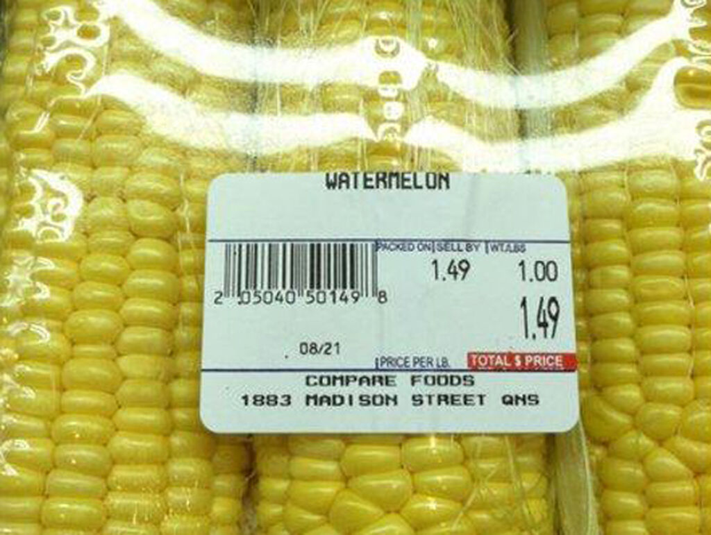 Una sandía muy extraña. Parecen maíces ¿no?