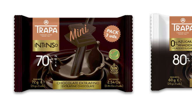Chocolates Trapa presenta un nuevo formato para Mini 70% y 80% Cacao