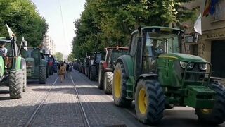 350 tractores claman por las dificultades del sector agrícola y por el precio del gasóleo