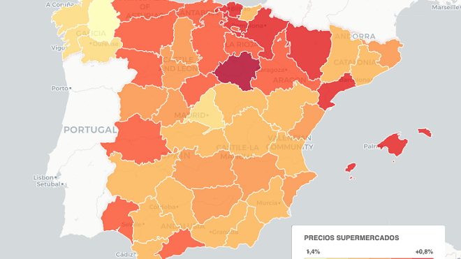 Estas son las regiones con los súper online más caros y baratos de España