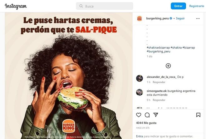 Burger King Perú lanza este mensaje en Instagram