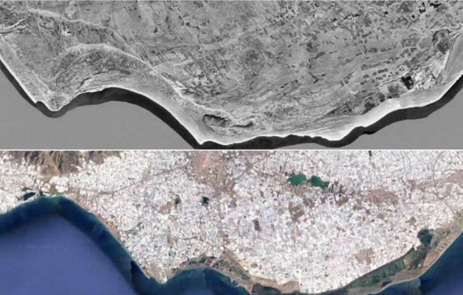 Estas dos fotos de la NASA nos muestran los cambios que se han producido en Almería desde los años 60 hasta hoy.