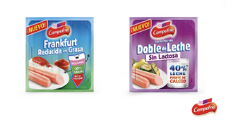 Nuevas salchichas Frankfurt reducidas en grasa y doble de leche