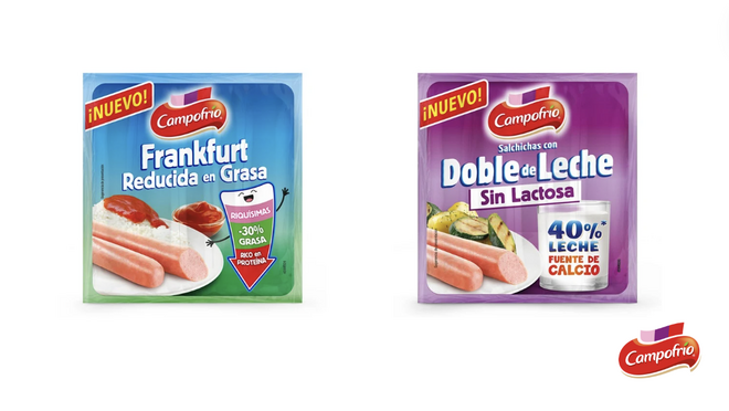 Nuevas salchichas Frankfurt reducidas en grasa y doble de leche